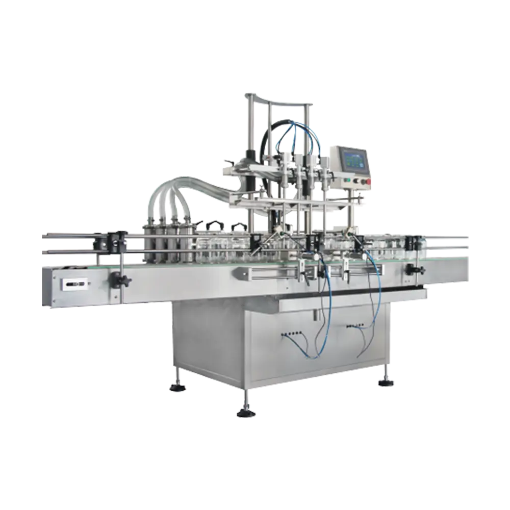 The NP-EVF model is an automatic, multi-head horizontal piston filling machine that operates with a main servo motor, or alternatively, each piston can be individually powered by its own air cylinder. As one of the initial designs in automatic piston filling technology, this machine has maintained its popularity for liquid packaging tasks due to its cost-effective and efficient performance, even after several years of advancements in the field.